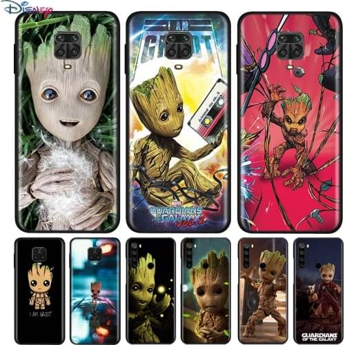 Black Silicone Cover Baby Groot Cutest For Xiaomi Redmi Note 10 10S 9 9S Pro Max 9T 8T 8 7 6 5 Pro 5A Phone Case