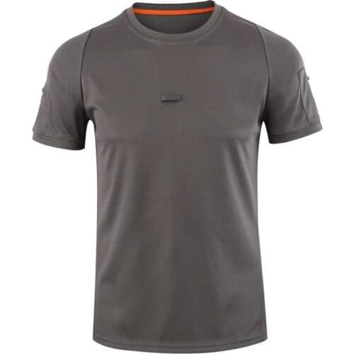 Shanghai Story Summer Short Sleeve O-neck T Shirt for Men Mesh Breathable Tactical T-shirt