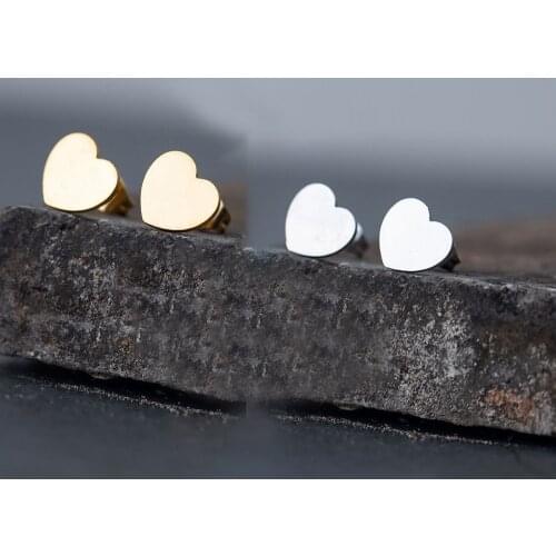 Smooth Dainty Tiny Heart Earings Fashion Jewelry Stainless Steel Childrens Cute Stud Earring Christmas Gift boucles d oreille