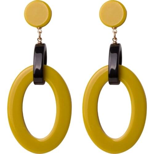 Guanlong Classic Dangle Fashion Resin Earring Women Big Long Circle Geometric Acrylic Drop Earring Girls Elegant Wedding Brincos