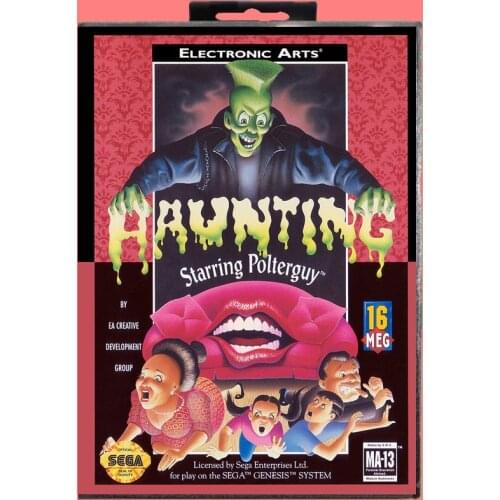 Haunting starring polter guy16 Bit MD Game card with Retail Box For Sega Genesis & Mega Drive
