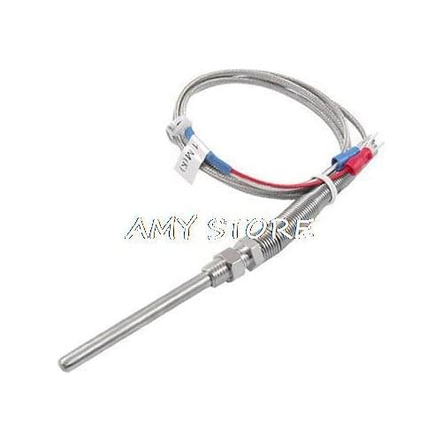 1M Cable 2 Fork Type Temperature Control K Sensor Thermocouple 5 x 50mm Probe