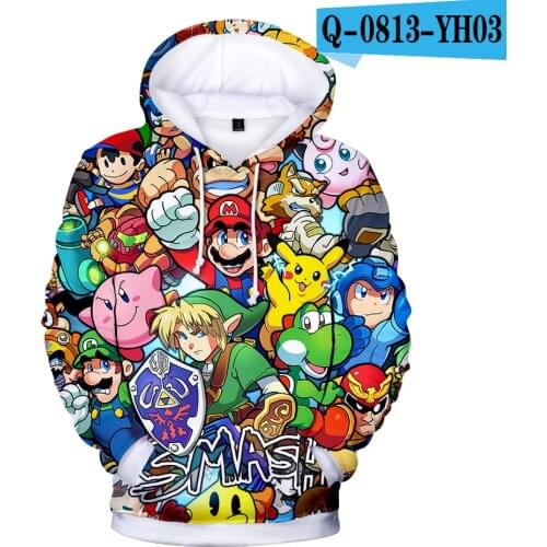 Classic Anime 3D Sweatshirts Super Mario Hoodie Kids Cartoon Mario Sweatshirt Children Anime Clothes Cosplay Men women Hoody