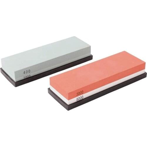 Whetstone Knife Sharpener Grit 400/1000/3000/6000 Waterstone Flattening Stone Kitchen Sharpener with NonSlip Bamboo Base