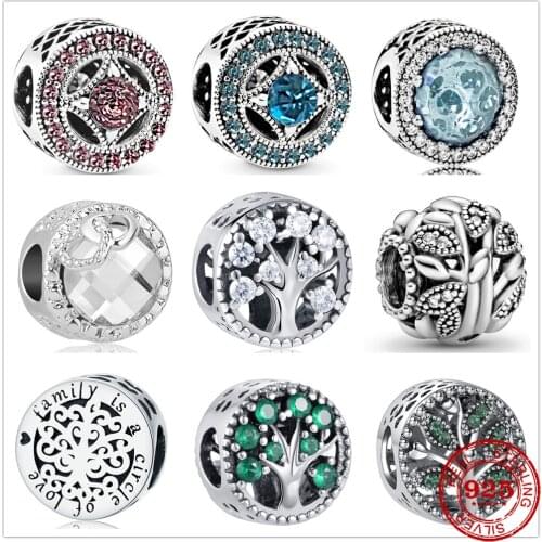 Hot Sale 100% Real 925 Sterling Silver Tree Charm Fit Original Pandora Bracelet Making Fashion DIY Jewelry For Women
