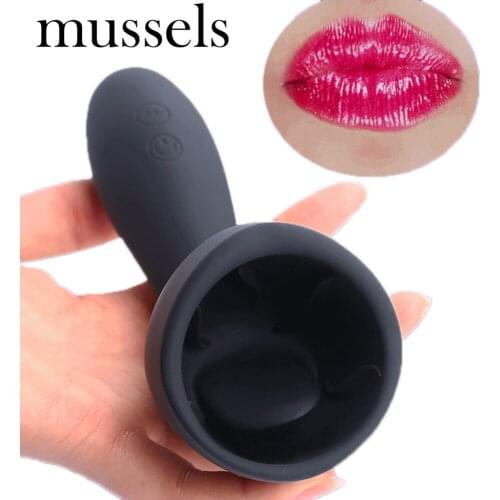 Mussels Penis Massager Male Masturbator Cup Vibrators Stimulation Glans Stamina Trainer Delay Lasting 10 Speed Silicone Sex toys