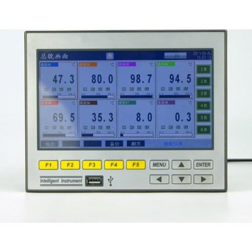 Multichannel R7100 Paperless Recorder Records Temperature and Pressure Data Curve 2/4/6/8/10/12/16