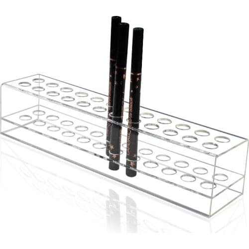 New Clear Plastic Eyebrow Pencil Pen Holder Eyeliner Makup Brush Storage Acrylic Display Stand Shelf