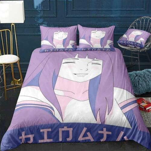Hinata Duvet Cover Comfortable Quilt Home Decora Design Universal Bedding Set Bedclothes+Pillowcase 3pcs