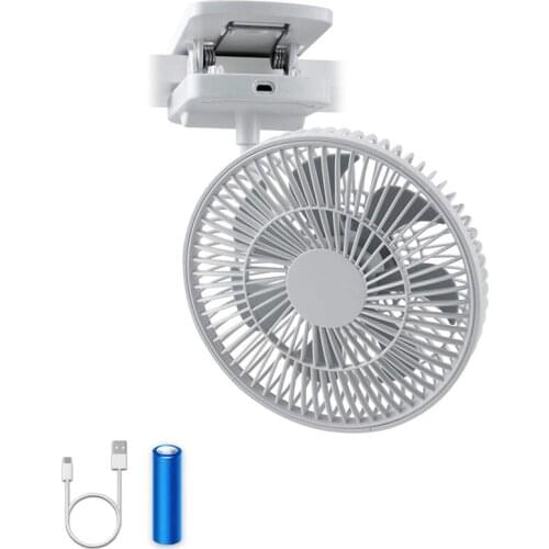 Portable Clip Fan Rechargeable USB Camping Fans With 4 Speeds Quiet Clip On Mini Desk Fan 720° Rotatable Fan For Indoor