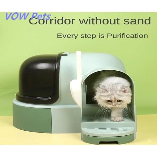 Cat Sand Basin With Sand Spill All The Semi-closed Super-sized Cat Toilet Open Young Cat Litter Box Excrement Basin Supplies