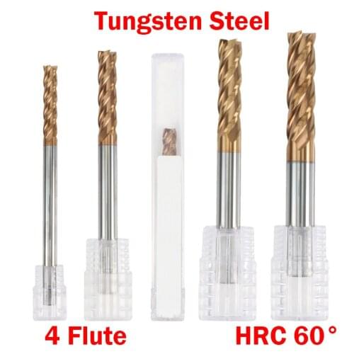 5mm 6mm 8mm Cutting Edge Diameter Longer Tungsten Alloy Solid Carbide HRC60 4 Flute CNC Tool Face Flat End Mill Milling Cutter