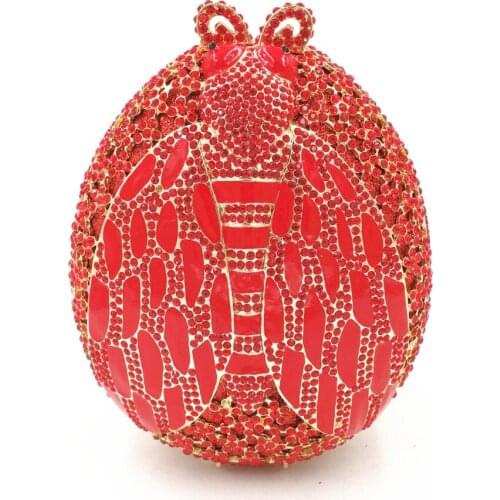 Luxrious Fashion Women pink/green/red Evening Bag Chain Shoulder Rhinestones Party Wedding Handbags Crystal Christmas Gift Purse
