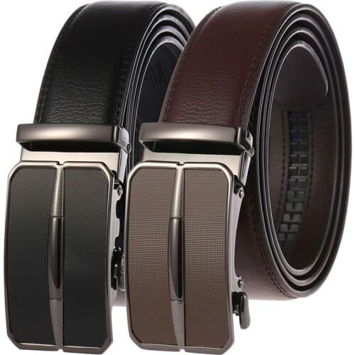 Luxury Brand Male Genuine Leather Strap Belts for Men Top Quality Belt Automatic Buckle Black Brown Belts Cummerbunds Party Gift
