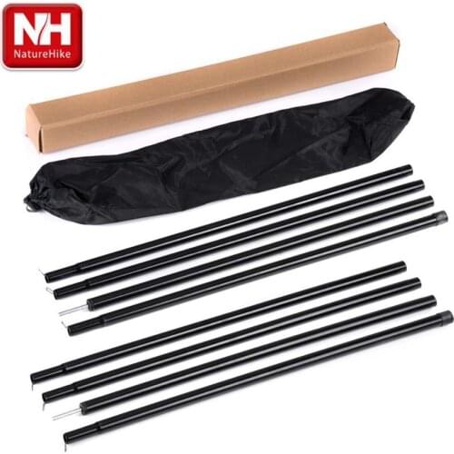 2*2m Black Reinforced Tent Pole(4 sections per pole) Sherardized Steel Rod for Tent Awning Tarp/Tarpaulin T011 -NatureHike