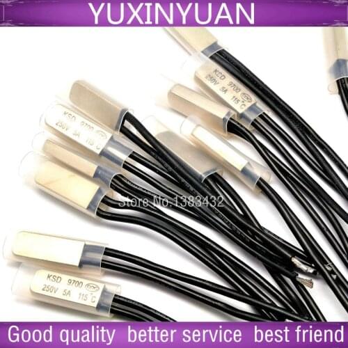 Temperature control switch KSD9700 115 degrees normally closed thermal protector/temperature controller 5 a/250 v 10pcs/lot