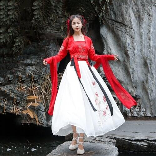 Traditional Chinese Summer Costume Hanfu Princess Dress Female Fairy Folk and Kimono Girl Dance Oriental Costume Chinese Style