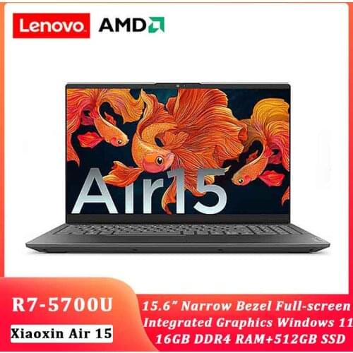Lenovo xiaoxin air 15 laptop New 2021 AMD Ryzen 7 5700U/Ryzen 5 5500U 16G ram 512GB SSD camera Ultraslim laptop