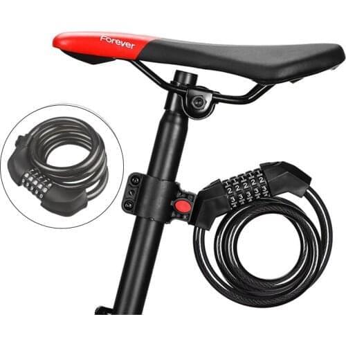 Bicycle Lock Code Lock Electric Bike Steel Cable Lock Anti-Theft Riding Cycling Equipment