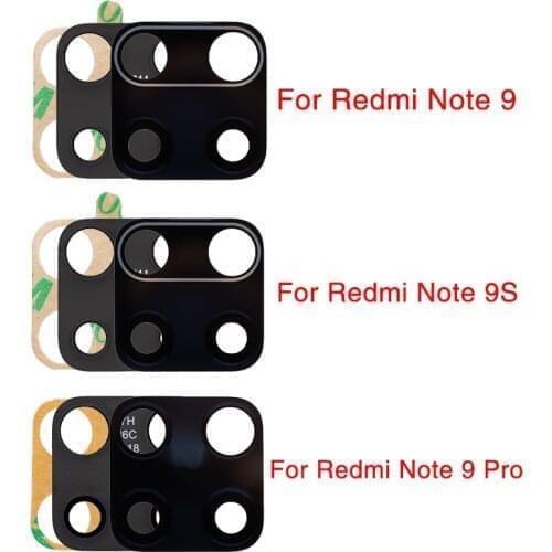 5pcs/lot Back Camera Lens Cover Replacement Parts For Xiaomi Redmi Note 9T Pro 9S Rear Camera Glass Lens Cover With Tape