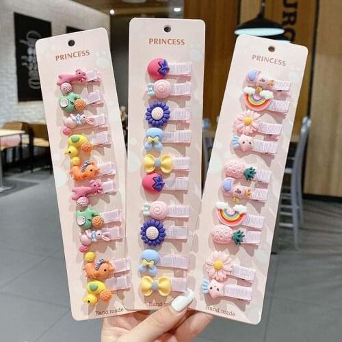 2021 10 PCS/set Children baby hair clips Hair Accessories Hairpin Baby Mini Ear Side Bangs Clip Fruit Headdress детские заколки