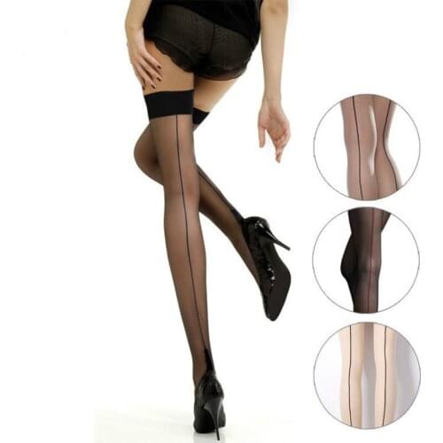2021 Lady Sexy Long Leg Super Wide Edge Rear Vertical Stockings High Tube Dance With Short Skirt Back Line Thread Choice color