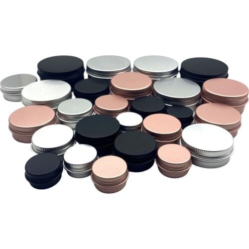 50pcs 5g 10g 15g 30g 60g Colorful Cosmetic Aluminum Jars Personal Care Cream Mask Packaging Container Pots Lip Balm Container