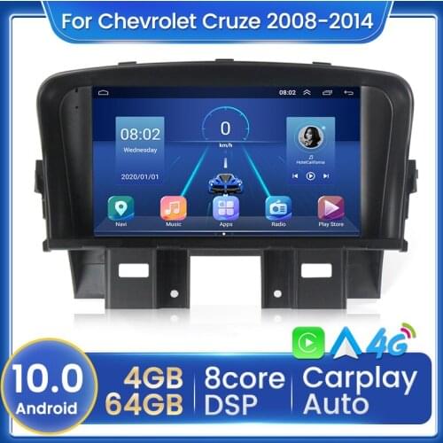 NaviFly Car Radio Stereo Multimedia Video Player Navigation GPS Android 10 For Chevrolet Cruze 2008 - 2014 DSP 4G+64G BT Carplay