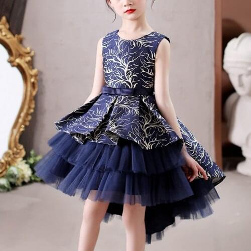 Kids Dress Girls Sequined Cake Skirt Wedding Party Tailing Elegant Princess Sleeveless Children Tutu Dresses