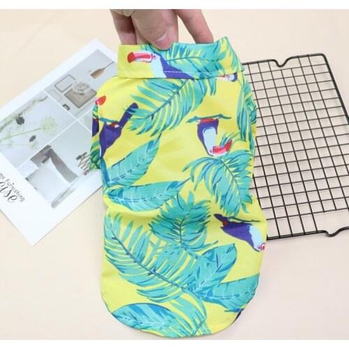 Pet Summer Beach Flower Shirt For Cat Dog Clothes Puppy Overalls Thin Short Sleeve Coconut Tree print Clothing Accessories