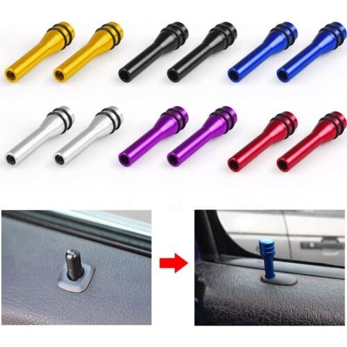 New 2PCS 49mm Universal Car Truck Interior Door Lock Knob Pull Pins Aluminum Alloy Auto Car Security Door Lock Pins Decoration