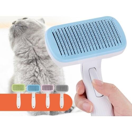 Pet Dog Self Cleaning Slicker Brush Pet Dog and Cat Grooming Tool Automatic Pin Hair Comb for Shedding Long and Short Fur