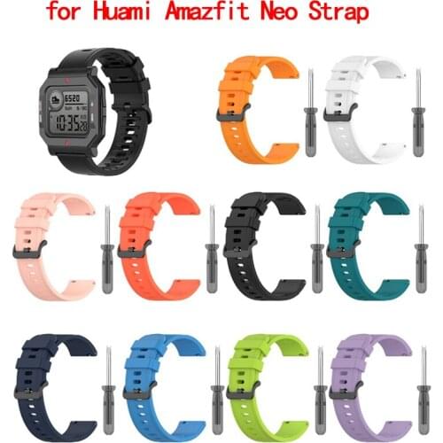 Silicone Watch Band for Huami Amazfit Neo Strap Sport Bracelet Replacement strap with Tool for Amazfit Neo Samrt watch Wristband