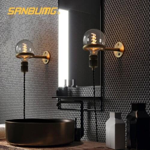 DARHYN Wall Lamp Vintage E27 Punk Ring Wall Sconce Retro Loft Industrial Bedroom Bathroom Home Decor Luminaire EU/US Plug