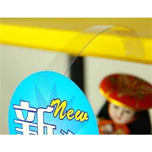 1*14cm POP Advertising Sign Holder Shelf Price Tag Display POP Shelf mount Transparent Shaking Wobbler label holder jumping card