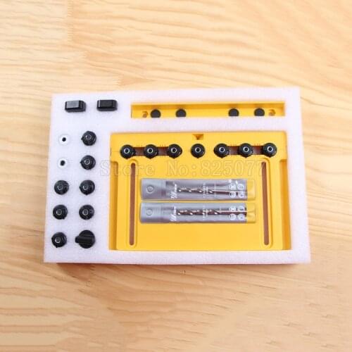 1Set Drilling Guide, Wood Cabinet Hardware Drilling Jig Placement Knobs Pulls Edge Adjustable Woodworking Tools JF1520