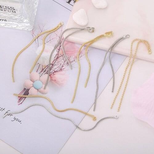 10PCS 925 Silver Long Tassel Chain Drop Sticker Dangle Earrings Ear Line Earrings Chain for Diy Earring Jewelry Making Craft