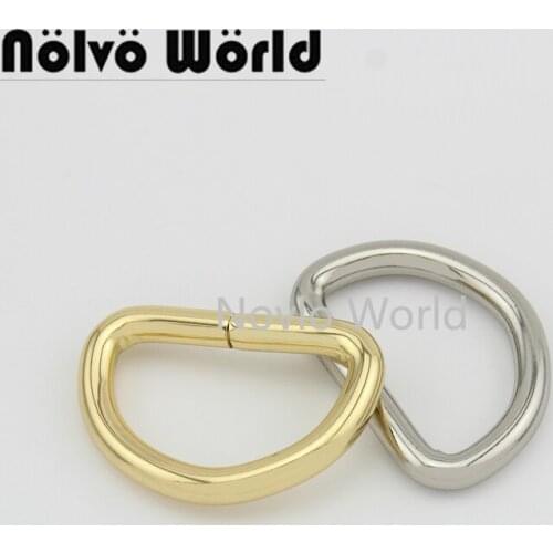 Nolvo World 5-20-100pcs 6 colors 32*19mm metal D ring open buckles,1-1/4" dee rings sewing DIY leather craft