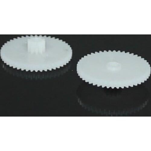 30pcs 46+10T 2.45/2.55mm hole double plastic gear rc robot ship toy part technology model diy baby toys 46102.5a/b