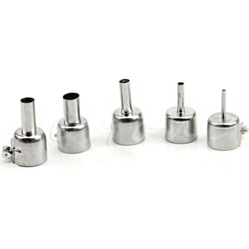 5Pcs Universal Meatal Heat Gun Resisting Nozzles Hot Air Guns Silver for 45x24mm