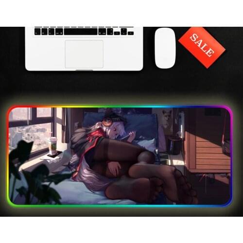 Large Anime Girl Gaming mouse pad RGB Gaming Mouse Pad Computer Gamer Mousepad Large Game Rubber No-slip Mouse Mat mouse pad