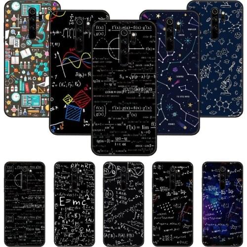 Phone Case For Xiaomi Redmi Note 8 8T 7 7A 9 9S 8A 4 5 Pro Black Cover Funda Tpu Waterproof Silicone Math Chemical Formula