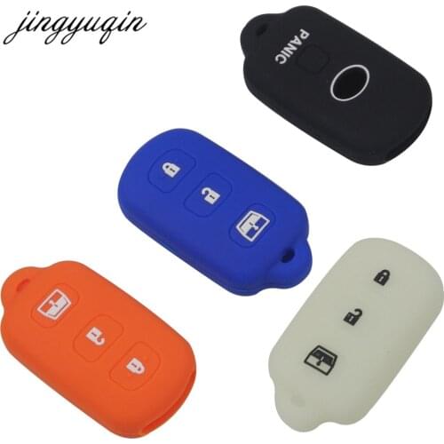 Jingyuqin Remote Key Cover Silicone Case for Toyota 4RUNNER SEQUOIA Keyless Entry Fob 4 Button