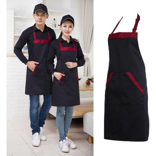 Unisex Halterneck Apron with 2 Pockets Chef Waiter Kitchen Cook Tool Hair Cutting Styling Wrap Cloth Tools Kitchen Apron