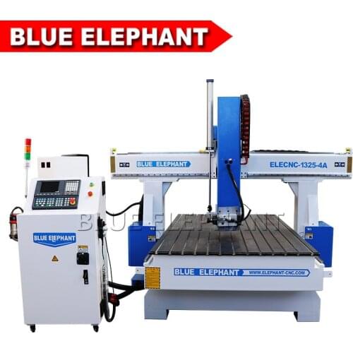 Blue Elephant Wooden CNC Router 1325 CNC Engraver 4 Axis Router Machine for pvc pcb metal aluminum copper wood Carving