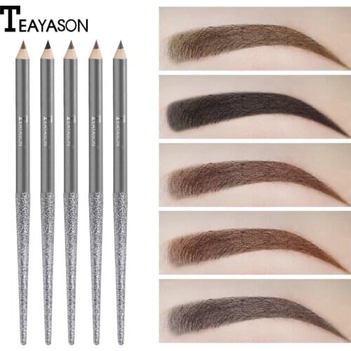 Teayason Eyebrow Pencil Cosmetics Makeup Tint Natural Long Lasting Paint Tattoo Eyebrow Waterproof Black Brown Eye brow Makeup