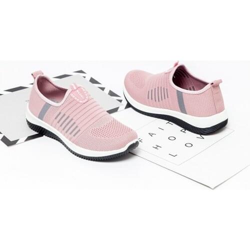 Casual shoes woman sneakers air mesh solid sneakers women shoes summer 2021 new arrival slip on comfortable ladies shoe