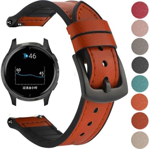 Soft Leather Silicone Strap For Garmin Venu 2 GarminMove 3 GarminActive Vivoactive 4 Band Bracelet 20mm 22mm Sports Wristbands