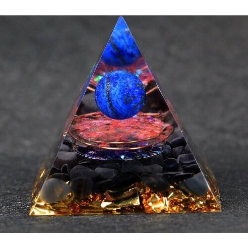 2021 Orgonite Pyramid onyx Sphere With lapis lazuli beads Orgone Energy Healing Reiki Chakra Multiplier jewelry