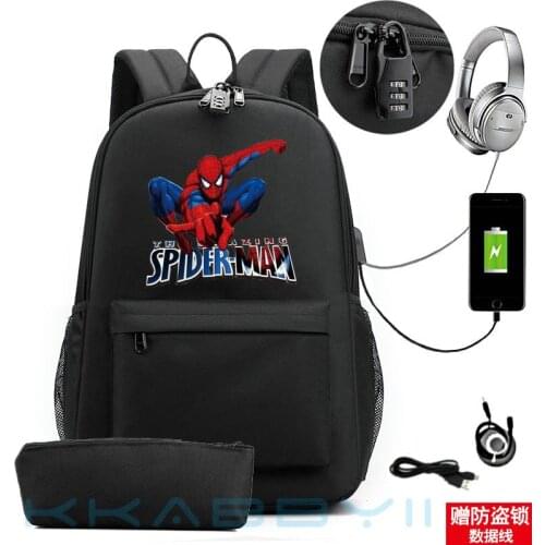 Hot Spiderman Backpack Cartoon Travel Shoulder Bags Teens School Bags +Pencil Case Satchel Work Leisure Mochilas